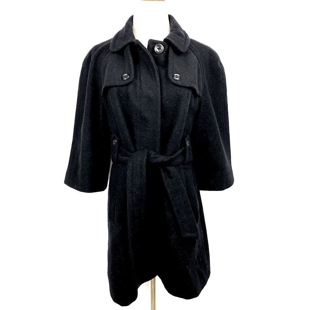 GAP Wool Belted Black Coat with Pockets